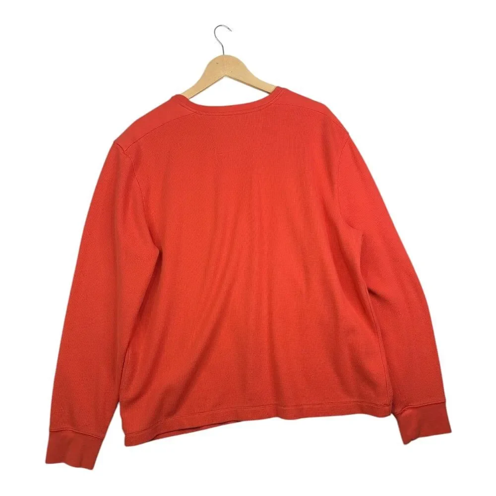 Banana Republic Waffle‎ Knit Long Sleeve Crewneck size XXL Orange